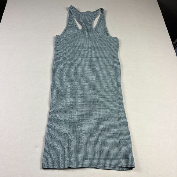Le Ore Bandier Rimini Mini Dress Blue Raceback Ribbed Knit Casual Coastal SMALL - Picture 9 of 10